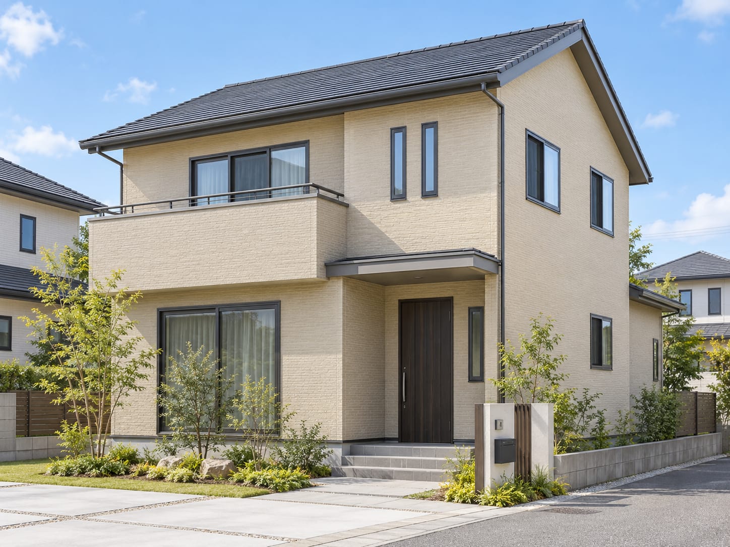同じ住宅の外壁をベージュにしたシミュレーション画像