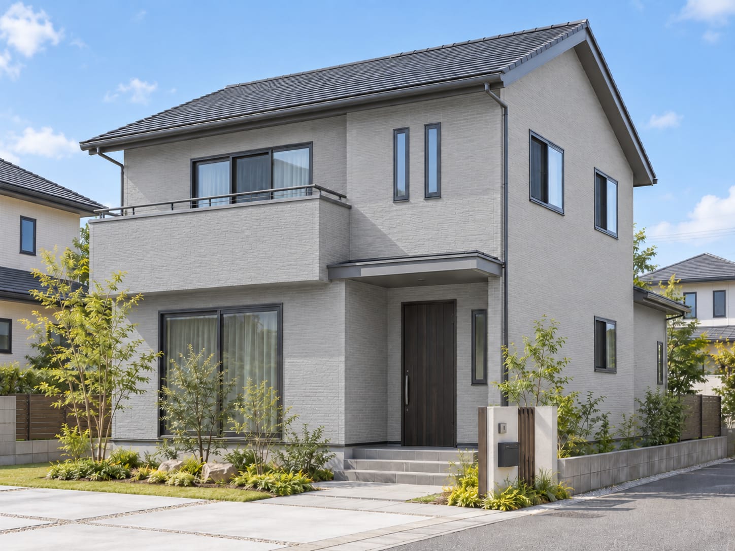 同じ住宅の外壁をライトグレーにしたシミュレーション画像